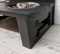 Futterstation Schwarz zwei Näpfe