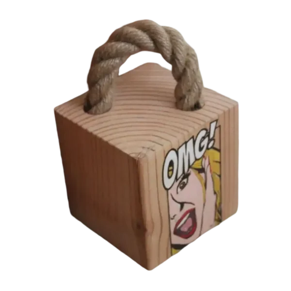 Türstopper Wood-aRT<br> Retro Comic-art "OMG"