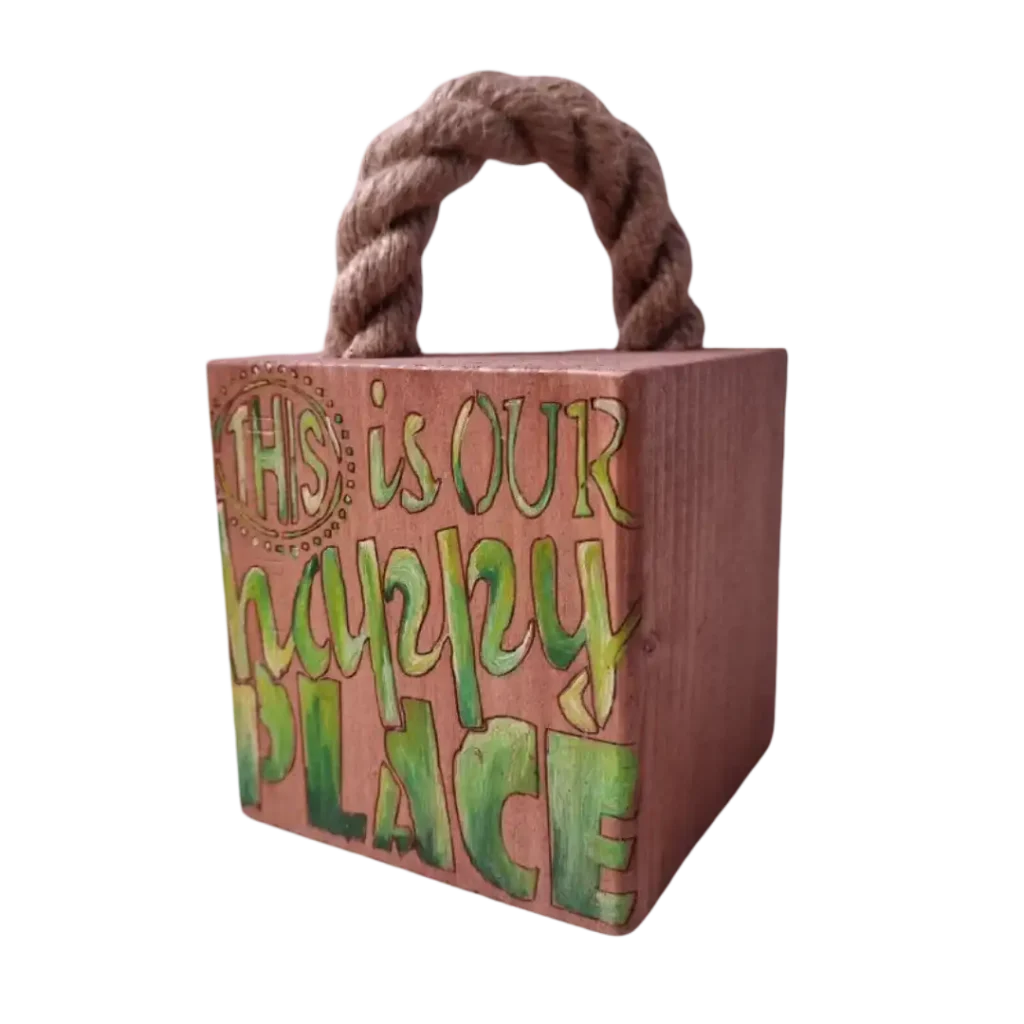 Türstopper Wood-aRT<br> This is our happy Place