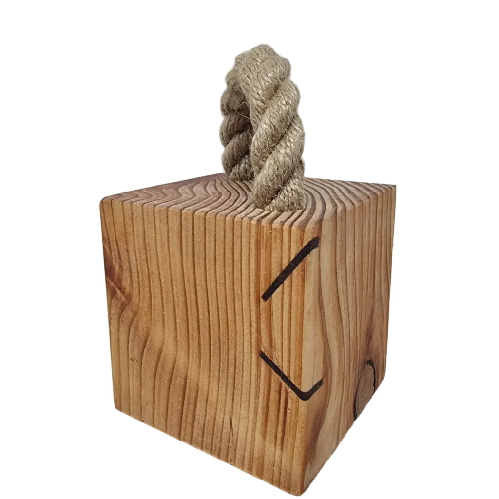 Türstopper Wood-aRT<br> Lärche Natur mit Nussbaum